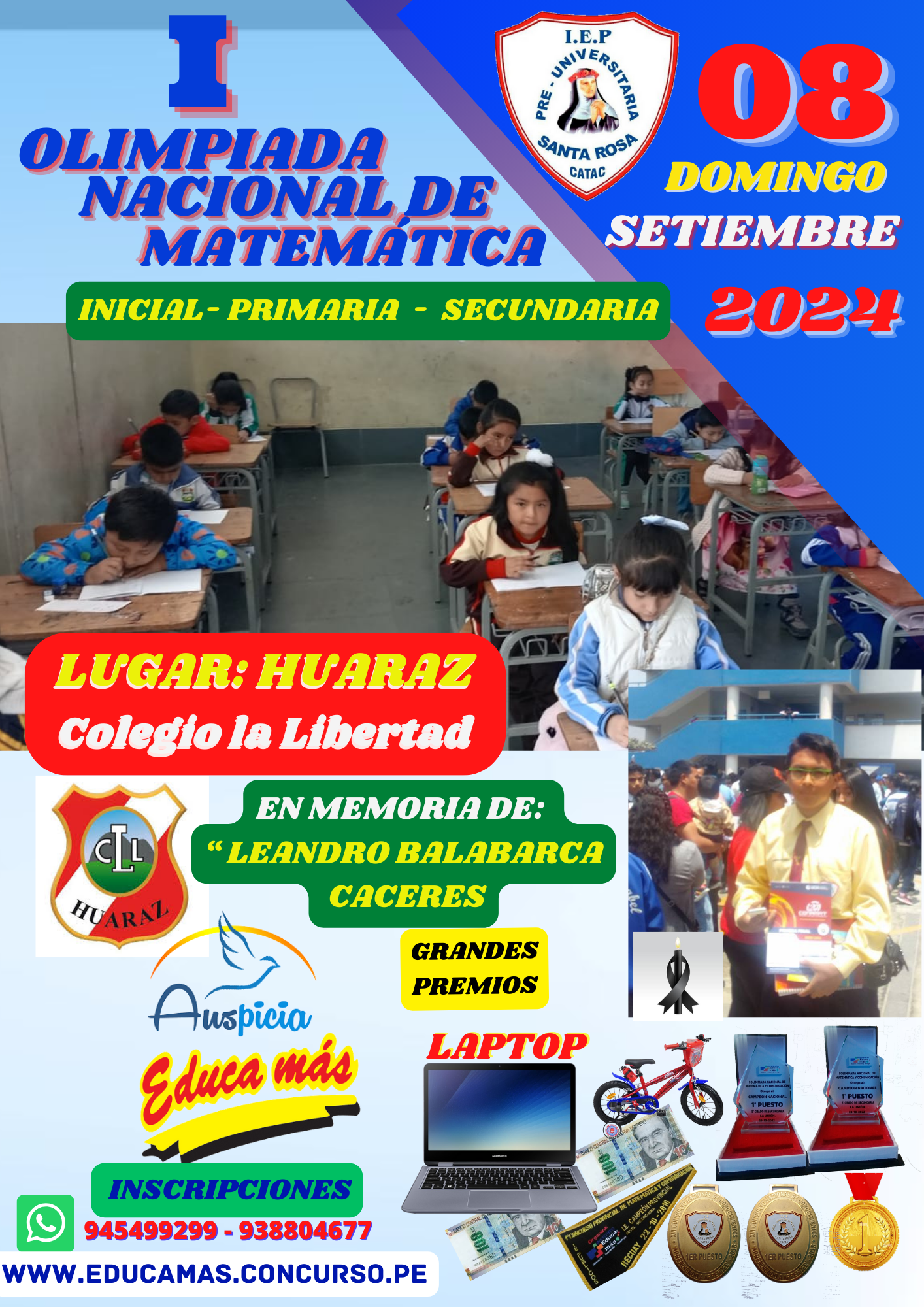 1° OLIMPIADA NACIONAL DE MATEMÁTICA -  “LEANDRO BALABARCA CACERES” – HUARAZ -  2024